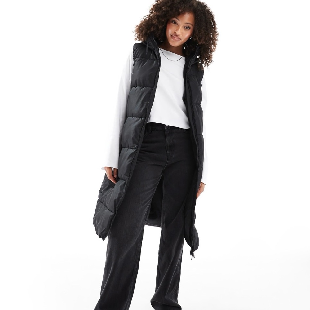 Vero Moda Black Quilted long line Vest
